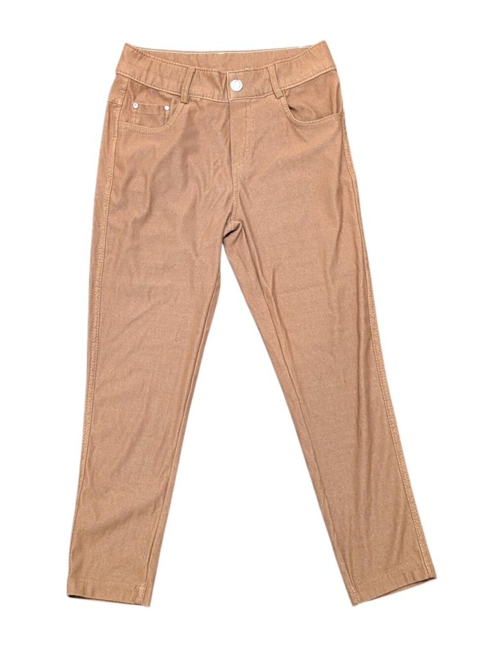 Yelete Women's Leggings Jeggings Stretch Capri Brown/Tan Size S.